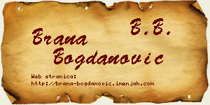 Brana Bogdanović vizit kartica